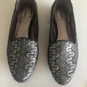 Trotters Black/Silver Loafers
